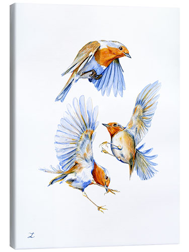 Canvastavla Three Robins