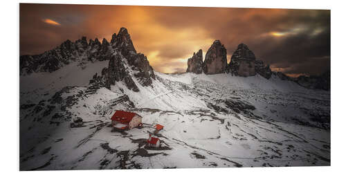 Hartschaumbild Tre Cime - Dolomiten, Italien