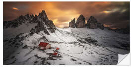 Selvklebende plakat Tre Cime - Dolomites, Italy