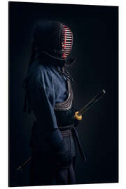 Obraz na aluminium Wojownik Kendo w stroju Shinai