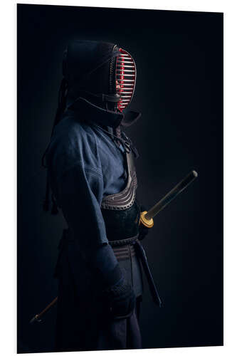 Hartschaumbild Kendo-Kämpfer in Shinai-Uniform