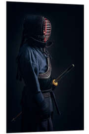 Hartschaumbild Kendo-Kämpfer in Shinai-Uniform