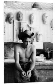 Hartschaumbild James Dean mit Cowboyhut - Sanford Roth