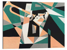 Magnettafel Trompeterin in grün