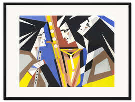 Gerahmter Kunstdruck Harmonie: Flöte, Trompete, Saxophon