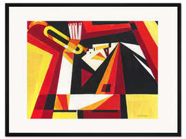 Gerahmter Kunstdruck Rote Trompeterin