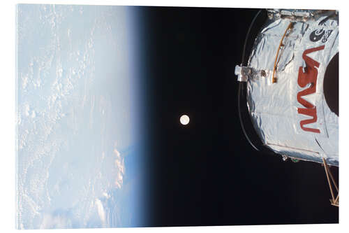 Acrylic print Earth, Moon and Hubble