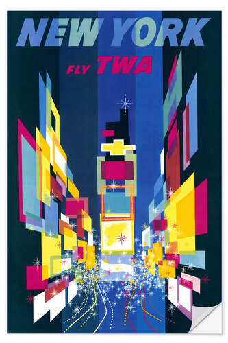 Selvklebende plakat New York, Fly TWA