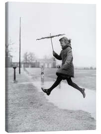 Canvas print Jump over the puddle