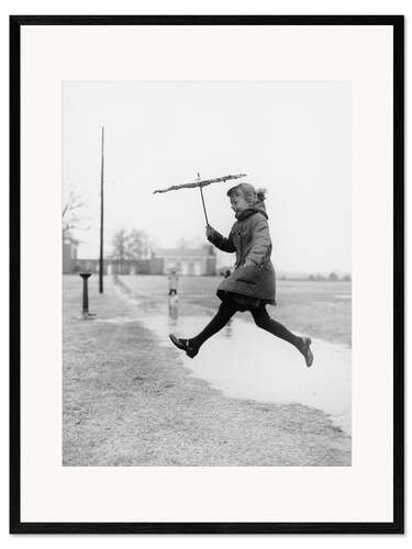 Framed art print Jump over the puddle