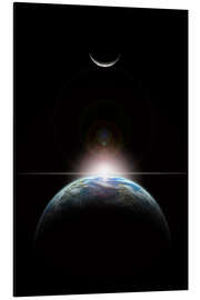 Magnettafel Sonnenaufgang im Weltraum