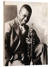 Wood print Louis Armstrong