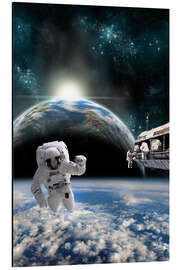 Magnettafel Astronauten auf der Raumstation