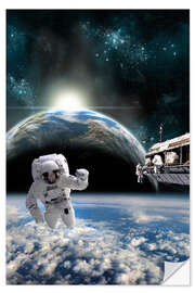 Naklejka na ścianę Astronauci na stacji kosmicznej