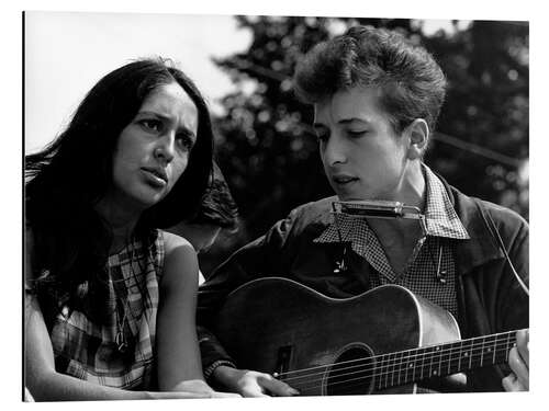 Stampa su alluminio Joan Baez, Bob Dylan, marcia su Washington