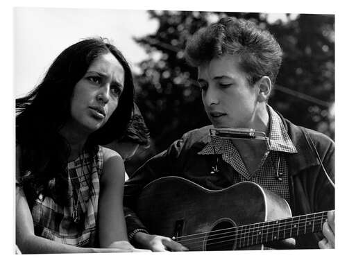 Tableau en PVC Joan Baez, Bob Dylan, mars sur Washington