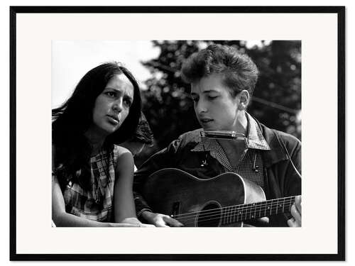Kunsttryk i ramme Joan Baez, Bob Dylan, March on Washington