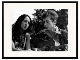 Impresión de arte enmarcada Joan Baez, Bob Dylan, marcha sobre Washington