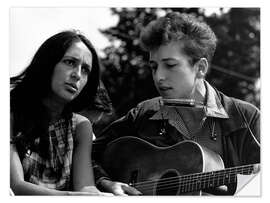 Vinilo para la pared Joan Baez, Bob Dylan, marcha sobre Washington