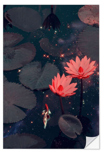 Wandsticker Swimming Through Space