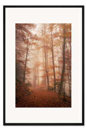 Gerahmter Kunstdruck Herbstwald