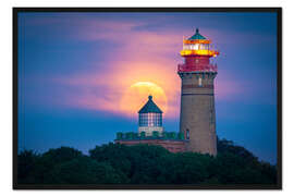 Gerahmter Kunstdruck Vollmond am Kap Arkona auf Rügen