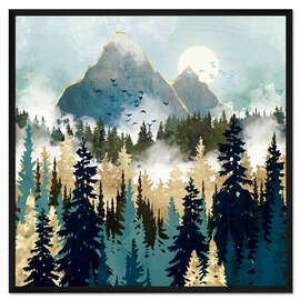 Gerahmter Kunstdruck Neblige Kiefern