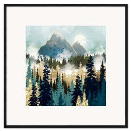 Impressão artística com moldura Misty Pines