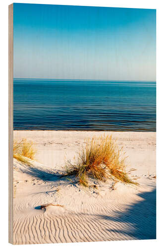 Wood print Dunes and the sea