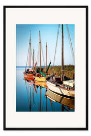 Gerahmter Kunstdruck Boote in Wieck auf dem Darß