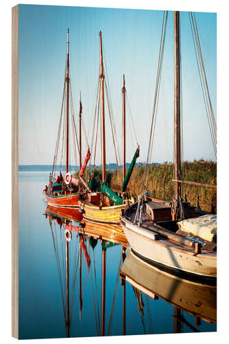 Holzbild Boote in Wieck auf dem Darß