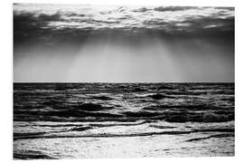 Tableau en PVC Vue sur la mer Baltique, noir et blanc