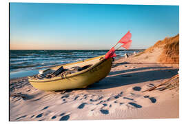 Aluminiumsbilde Boats on the beach at Ahrenshoop, Baltic Sea coast