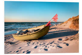 Print på skumplade Boats on the beach at Ahrenshoop, Baltic Sea coast