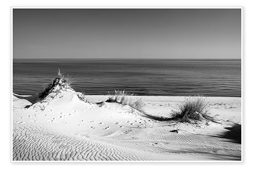Poster Dunes on the Baltic Sea I, black and white