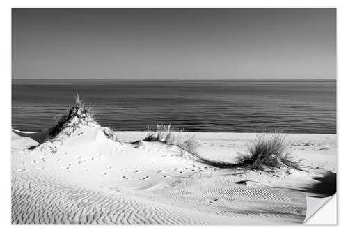 Naklejka na ścianę Dunes on the Baltic Sea I, black and white