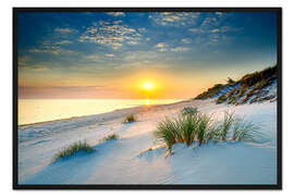 Gerahmter Kunstdruck Sonnenaufgang an der Ostseeküste
