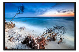 Gerahmter Kunstdruck Abendstimmung an der Ostseeküste