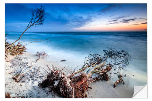 Selvklebende plakat Evening mood on the Baltic coast