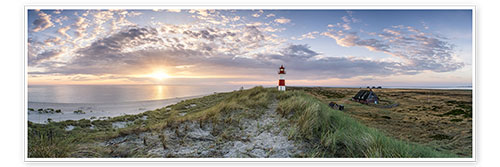 Poster Sunrise at the elbow on Sylt