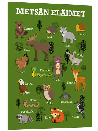 Bilde på skumplate Forest animals (Finnish)