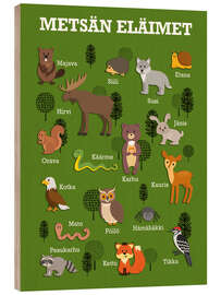 Tableau en bois Animaux de la forêt (finnois) - Kidz Collection