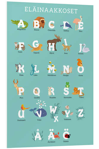 Tableau en PVC Alphabet animalier (finnois)