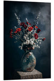 Aluminium print Poppies still life