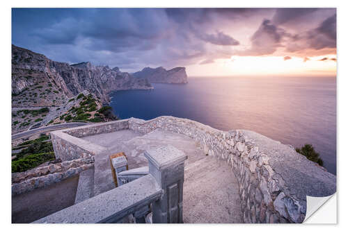 Sticker mural Coucher de soleil après une tempête à Cap Formentor