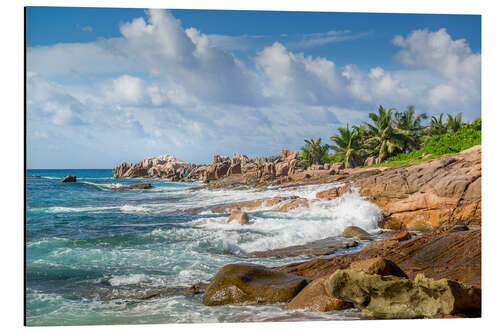 Aluminium print Seychelles coastal landscape in the Indian Ocean