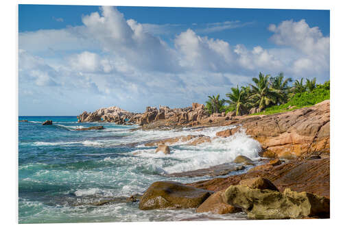 Foam board print Seychelles coastal landscape in the Indian Ocean