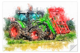 Selvklebende plakat Tractor III