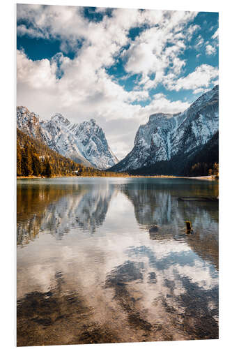 Foam board print Reflections in Lake Dobbiaco