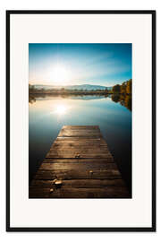 Gerahmter Kunstdruck Steg mit Brockenblick